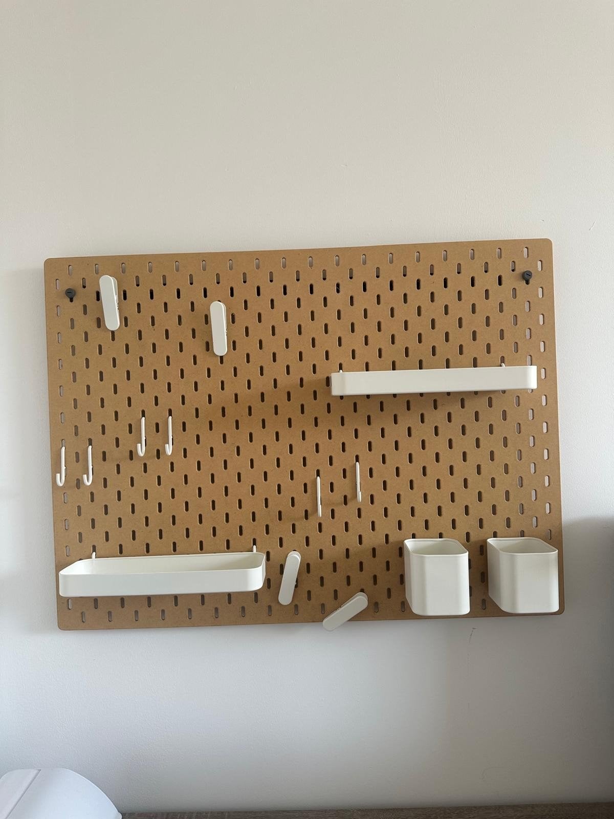 IKEA Skadis Pegboard met 2x bakjes set, Ophalen, Zo goed als nieuw, Bruin, Hout