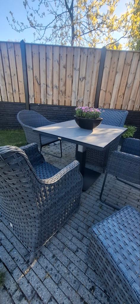 Prachtig tuinset, Tuin en Terras, Tuinsets en Loungesets, Wicker, Hocker, Ophalen