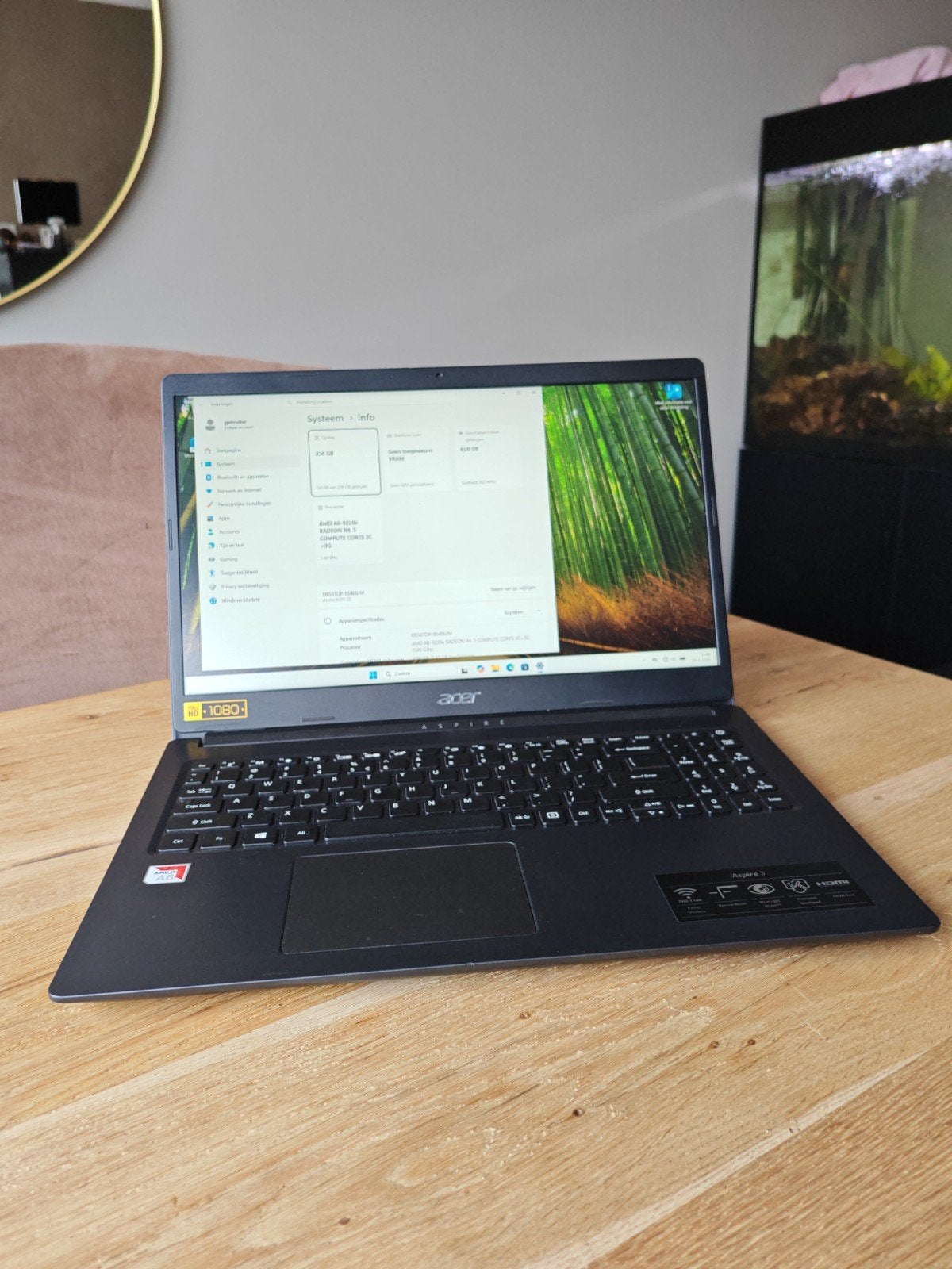 Acer Aspire 3 A315-22 – AMD A6 – 4GB RAM – 256GB – Goede acc, 15 inch, Qwerty, Ophalen of Verzenden, Zo goed als nieuw