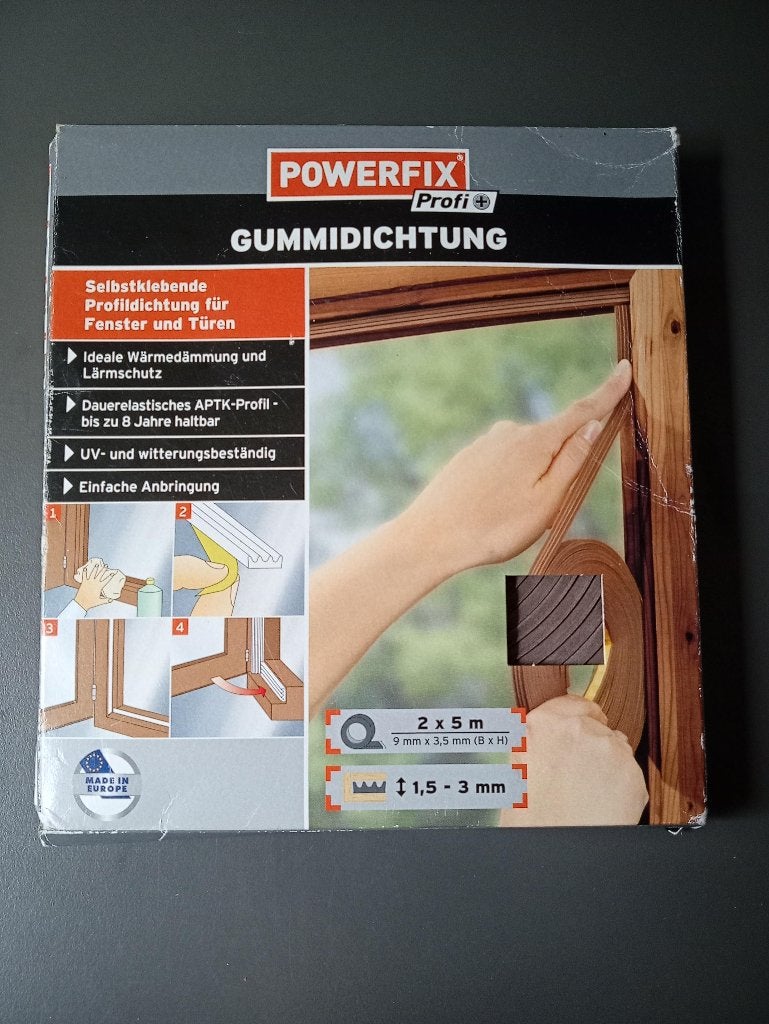Powerfix Profi zelfklevende rubberen tochtstrip bruin, Minder dan 4 cm, Overige materialen, Ophalen of Verzenden, Zo goed als nieuw