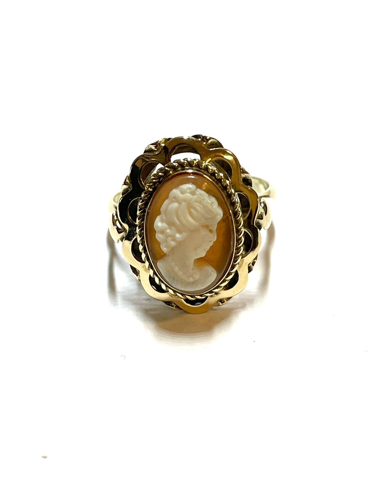 14k gouden ring met een camee, -, -, Ophalen of Verzenden, Zo goed als nieuw