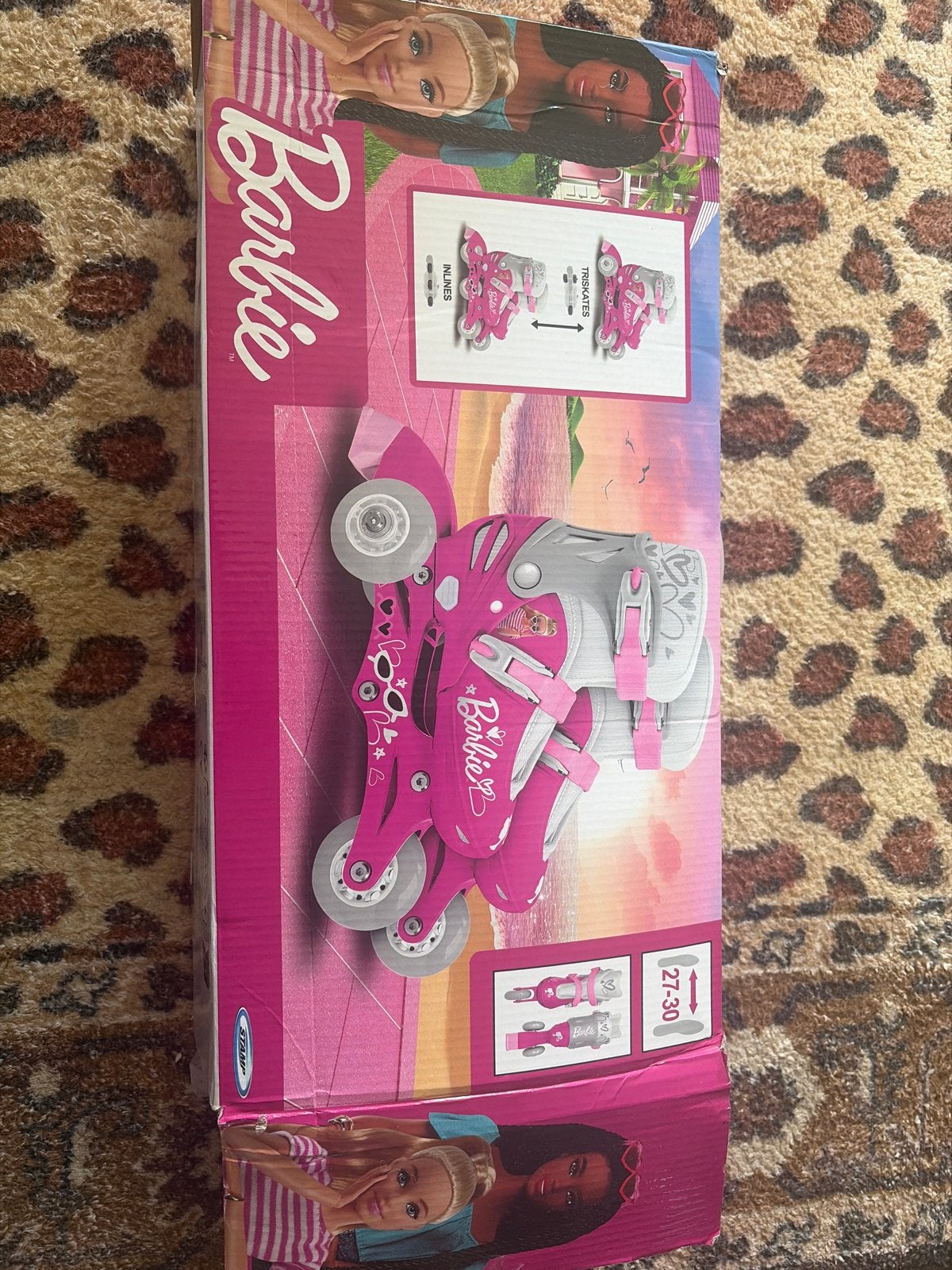 Barbie rolschaatsen verstelbaar maat 27-30 met bescherming, Kinderen en Baby's, Ophalen of Verzenden, Verstelbaar, Zo goed als nieuw