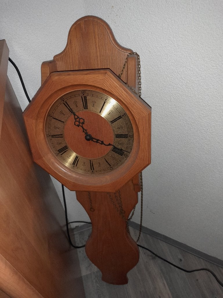Blank eiken wandklok, merk Jeka, Antiek en Kunst, Ophalen