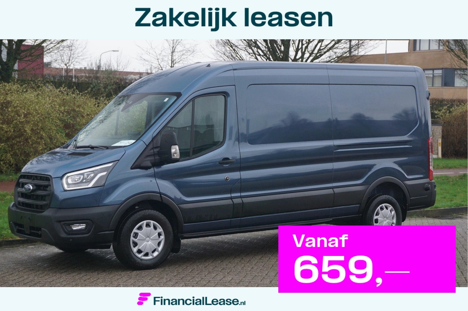 Ford Transit 350L 170PK L3H2 AUT BPM VRIJ! 12" Sync4 Scherm, Gebruikt, 4 cilinders, Blauw, Bedrijf