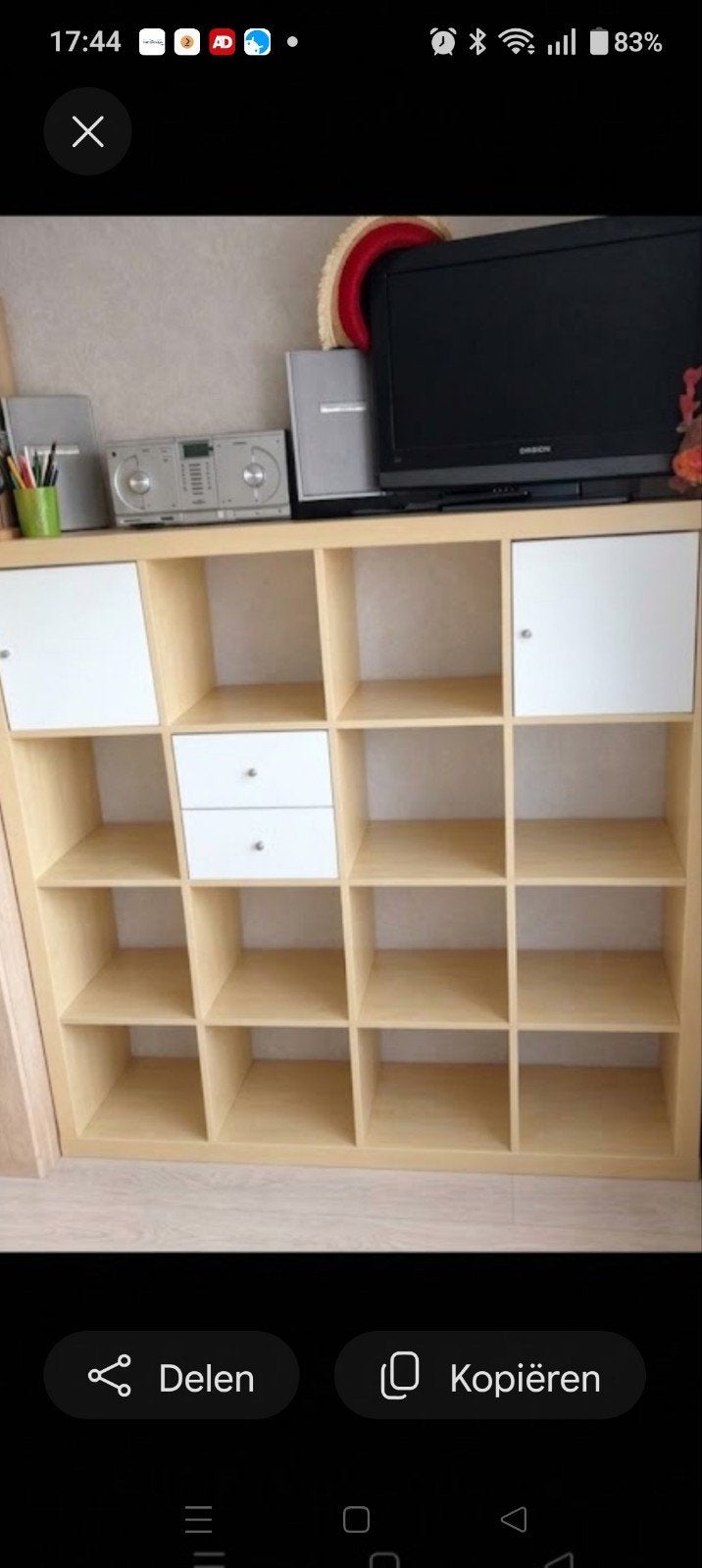 ikea Kallax kast 16 vaks  140x140x40cm, Huis en Inrichting, Ophalen, 100 tot 150 cm, Zo goed als nieuw, 25 tot 50 cm