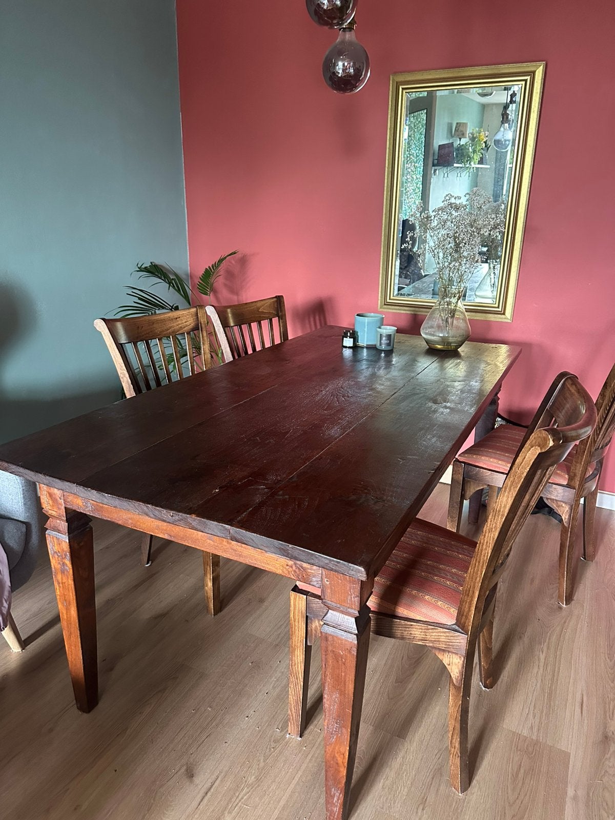 Hard houten tafel 180x89, Ophalen, Zo goed als nieuw