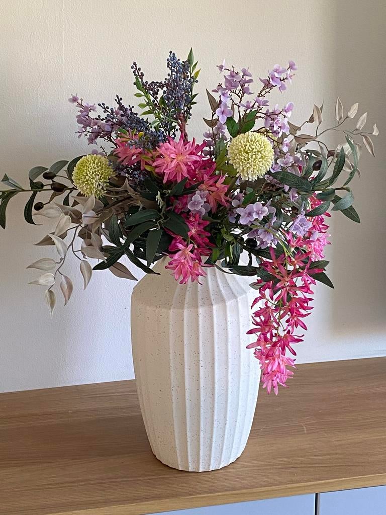 Decoratieve vaas met kunstbloemen - 70 cm hoog, Kunstbloem, Ophalen of Verzenden, Meerkleurig, Nieuw