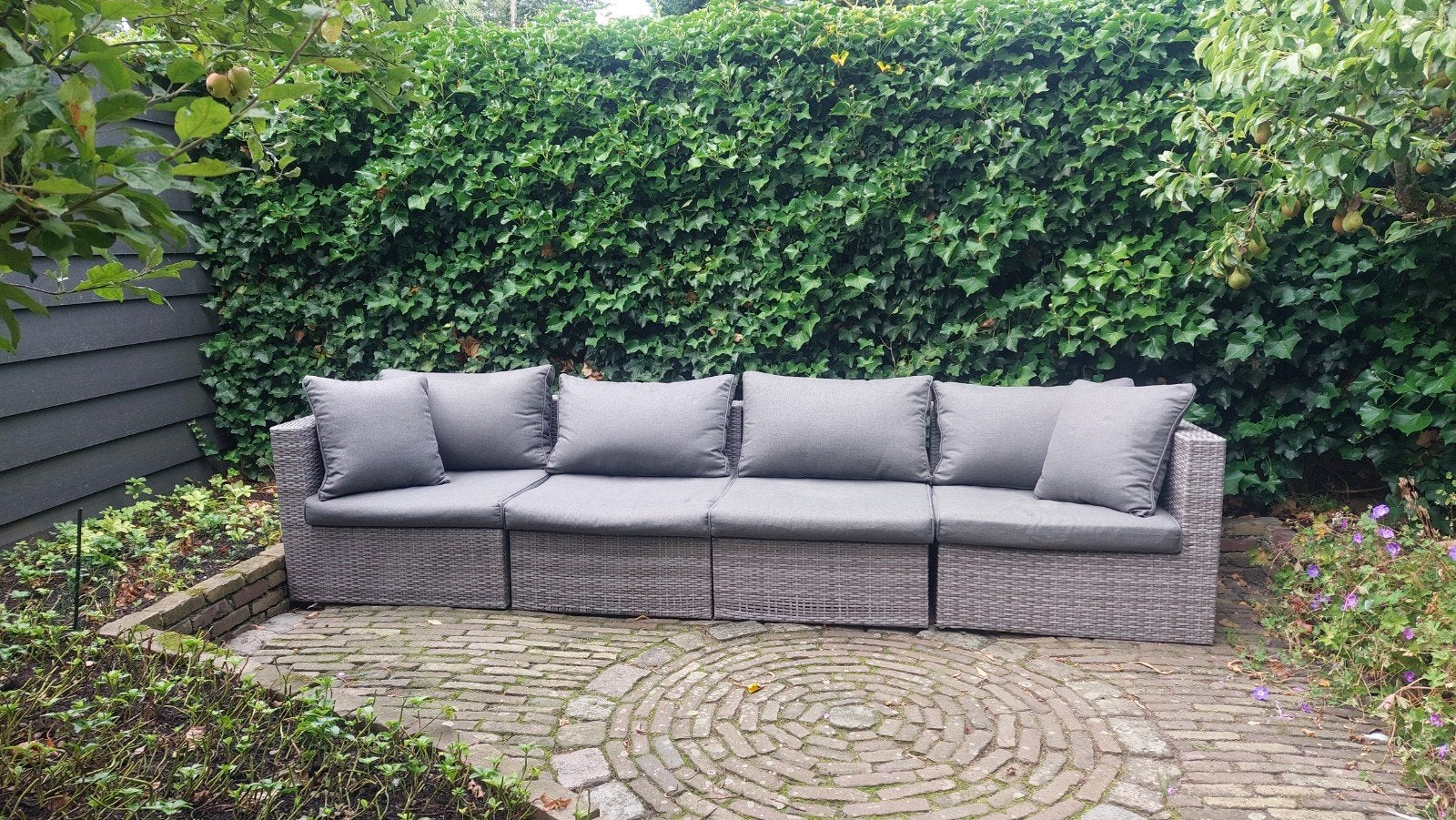 Modulaire Loungeset Wicker Grijs - Le Sud Ancona, Ophalen, Gebruikt, Meer dan 8 zitplaatsen, Loungeset