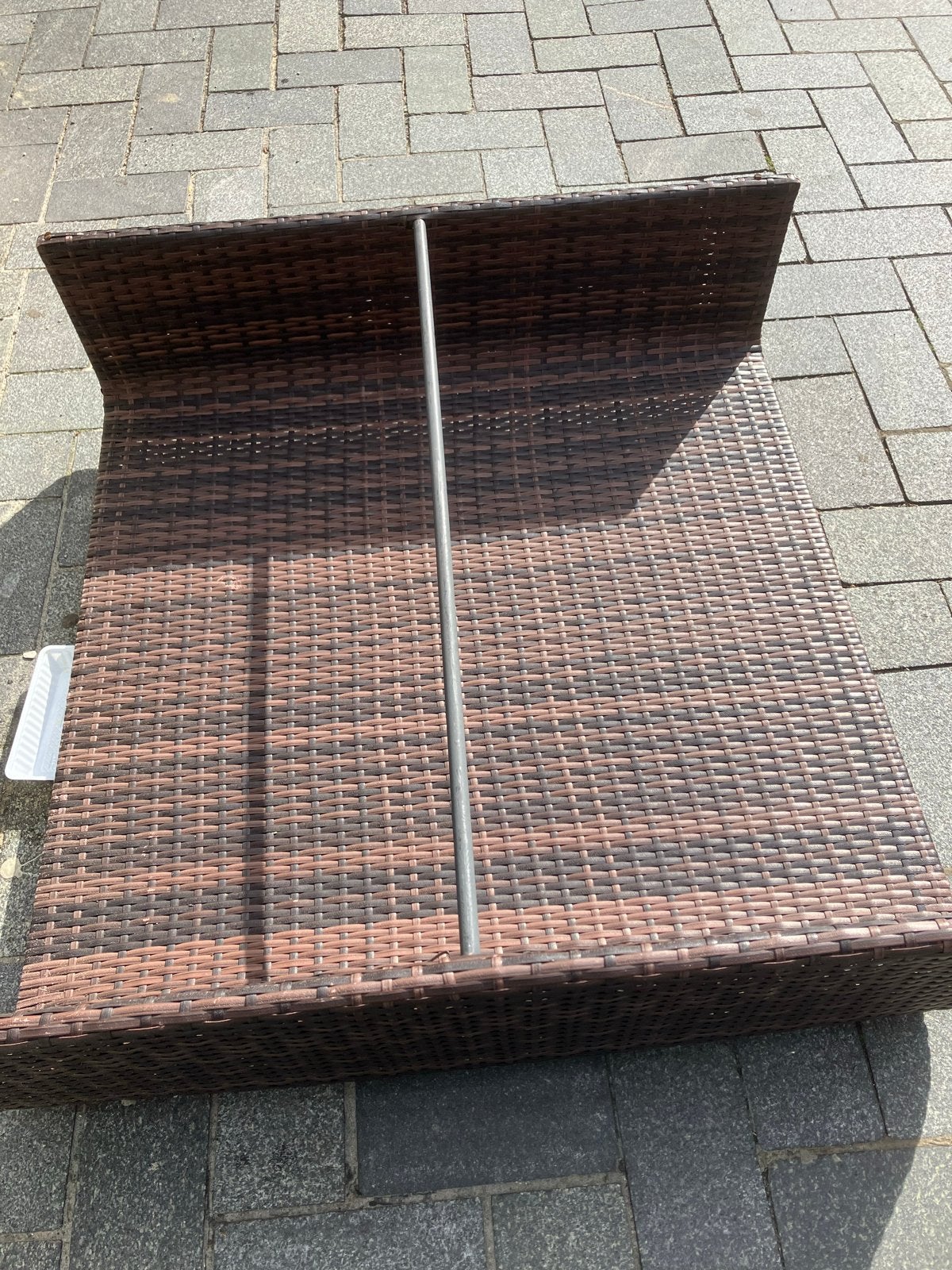 Bruine Wicker Ligbed/Lounger, Kunststof, Gebruikt, Minder dan 3 meter, Ophalen of Verzenden