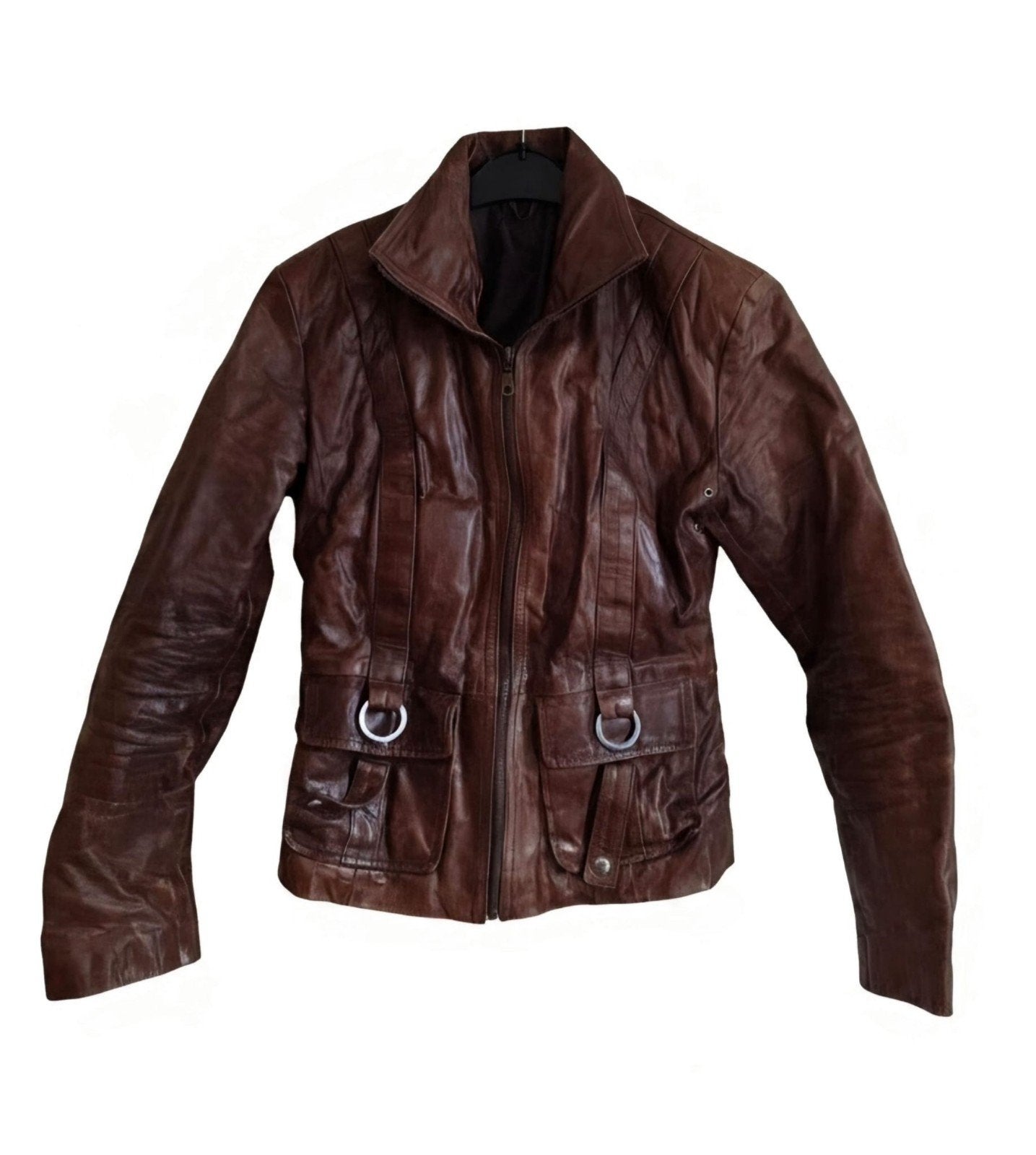 dames leren jas maat L valt klein, Kleding | Dames, Ophalen, Gedragen, Maat 38/40 (M), Zwart