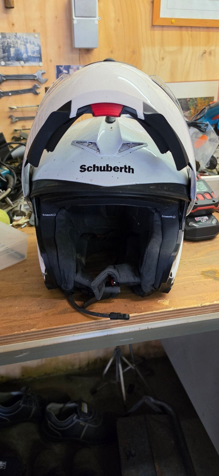 Schuberth C3 pro 62/63 XXL met  SRC SYSTEEM S2, Motoren, Systeemhelm, XXL, Tweedehands, Ophalen