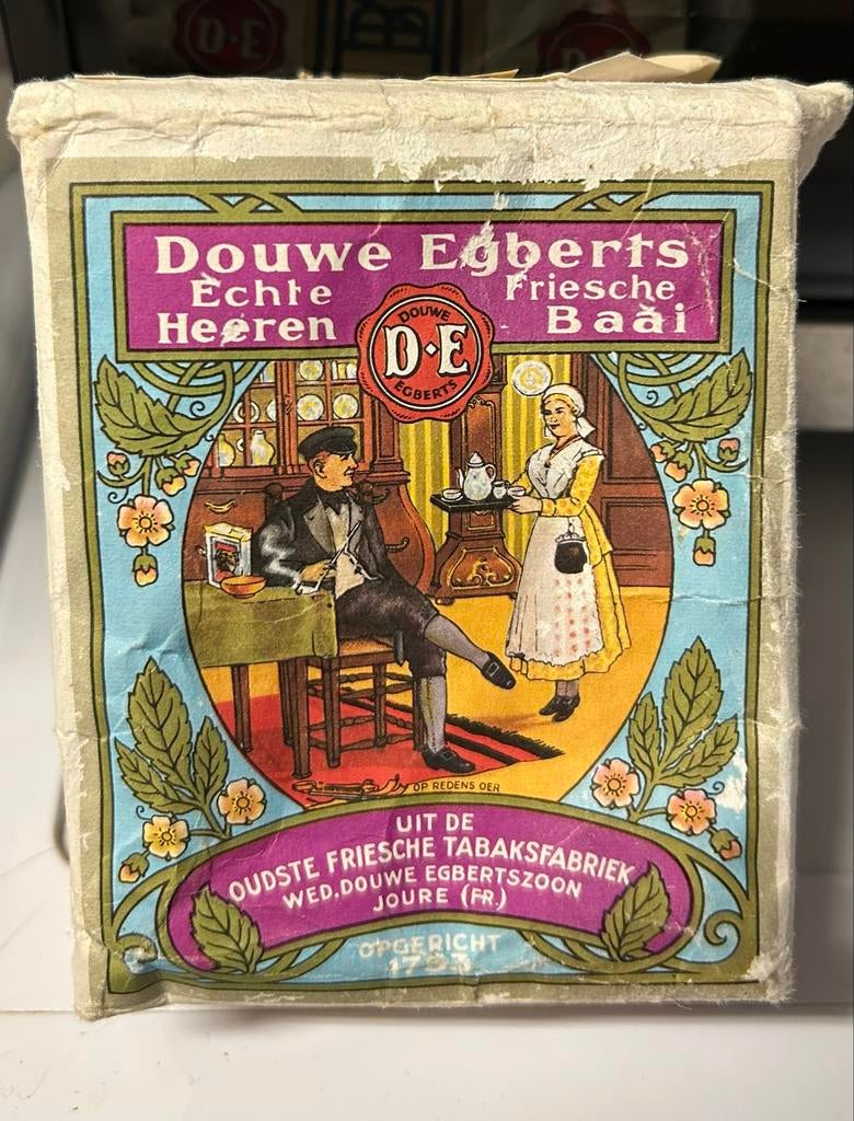 Antieke Douwe Egberts tabak friesche Heeren baai, Ophalen of Verzenden, Gebruikt, Tabaksdoos of Verpakking