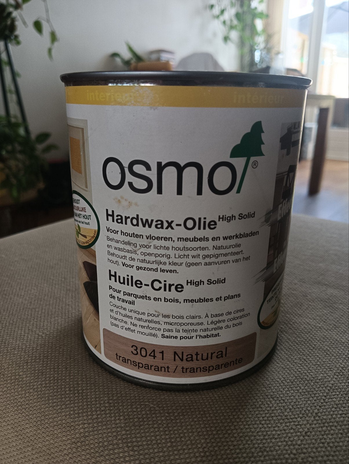 Osmo Hardwax-Olie 3041 Natural - 0,75 liter, Minder dan 5 liter, Ophalen of Verzenden, Nieuw