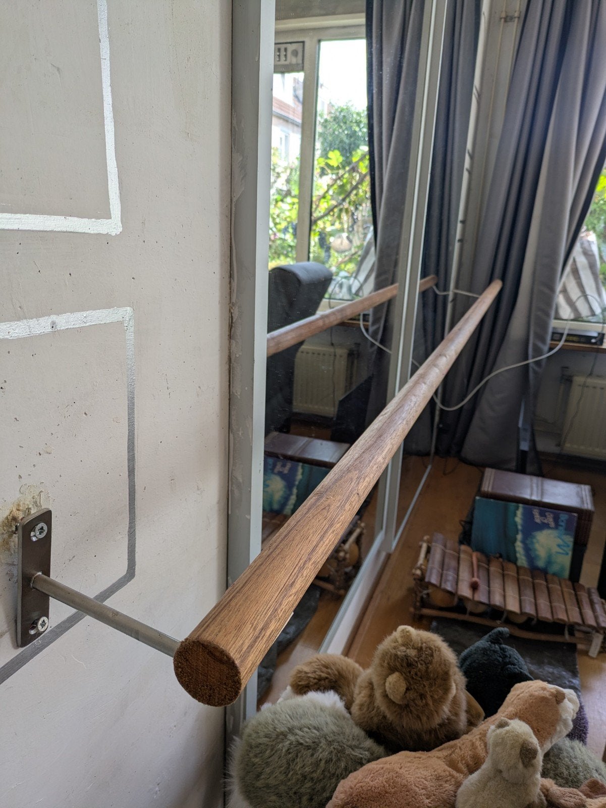 Houten ballet barre 2 meter, Ophalen, Gebruikt, Bruin, Hout