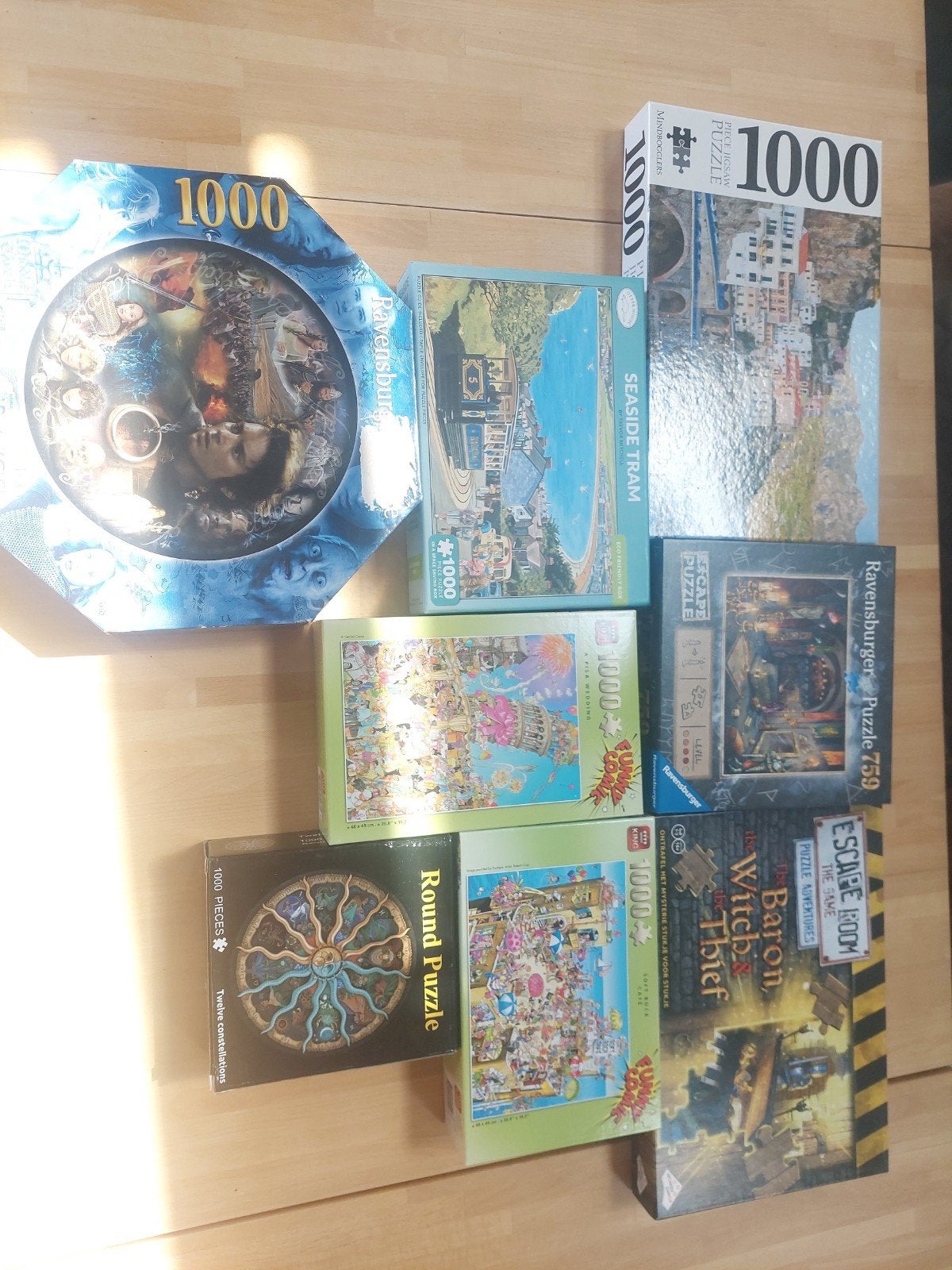 8 puzzels: oa Ravensburger, Escape Room, Ophalen, 500 t/m 1500 stukjes, Gebruikt, Legpuzzel