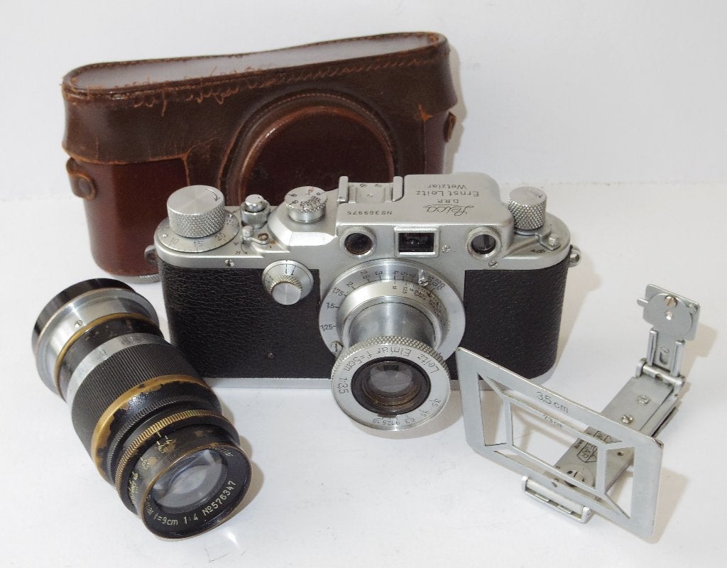 Leica IIIc wartime - 1941 - 2 lenzen - zoeker - izgst, Audio, Tv en Foto, Fotocamera's Analoog, Verzenden, Gebruikt, Compact, Leica