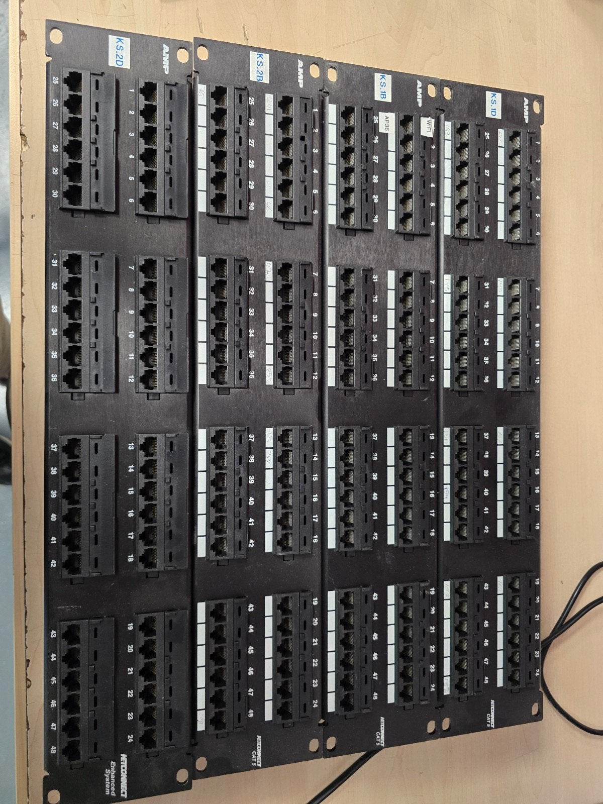 8x Netconnect Cat 5 AMP patchpaneel, Ophalen of Verzenden