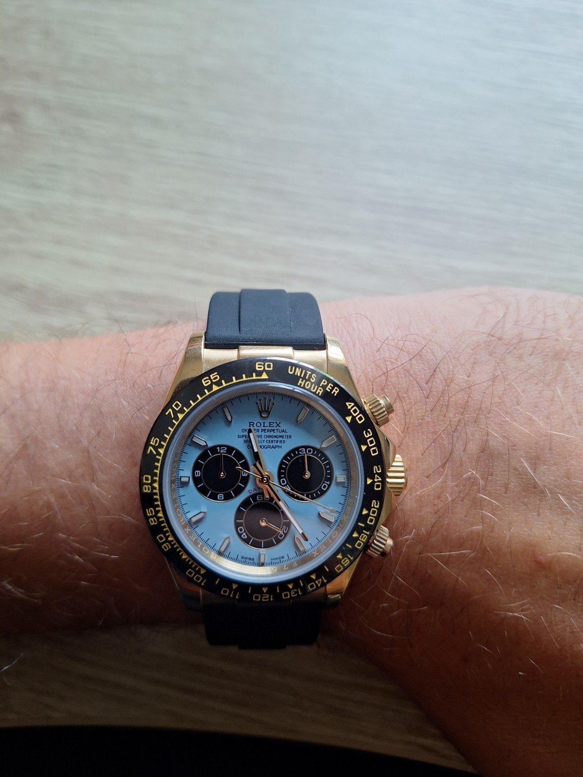 Rolex Daytona Goud Tiffany Wijzerplaat Oysterflex Band, Sieraden, Tassen en Uiterlijk, Horloges | Heren, Rolex, Polshorloge, Overige materialen