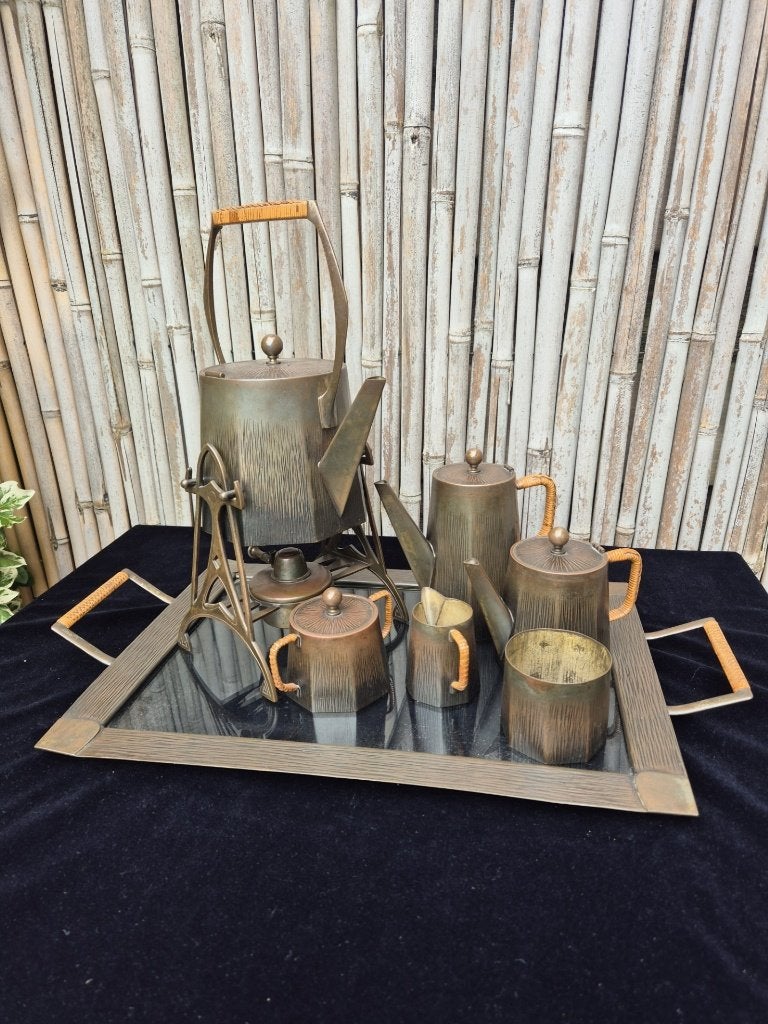 Koffie- en Theeservies (7) - Carl Deffner Esslingen - Metaal