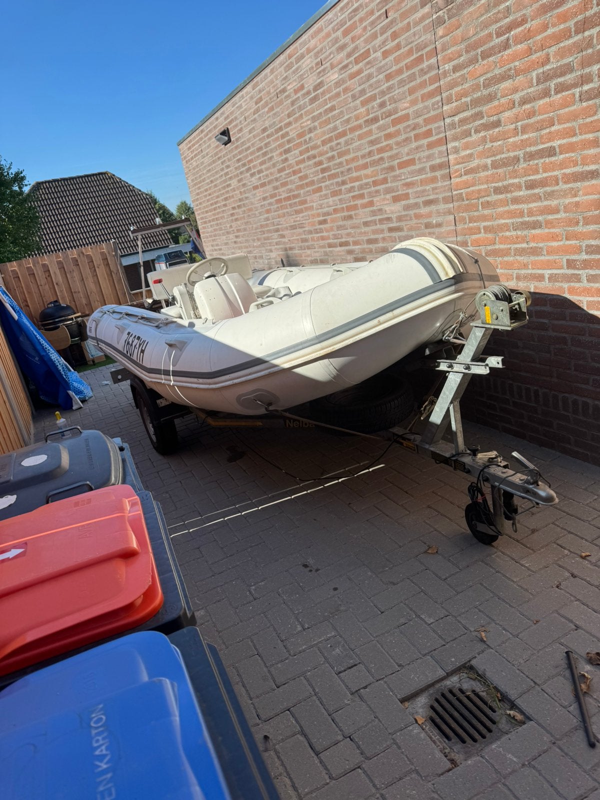 Rubberboot met console 40 pk yamaha 2 takt, Watersport en Boten, Ophalen, Gebruikt, Rubber, 5 m