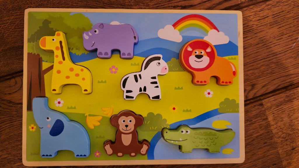 Houten puzzel, Ophalen of Verzenden, Zo goed als nieuw, Van hout, Minder dan 10 stukjes
