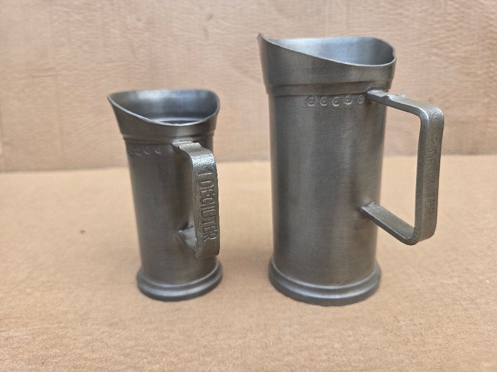 Leuke set van 4 tinnen maatkannen, Antiek en Kunst, Antiek | Tin, Ophalen of Verzenden