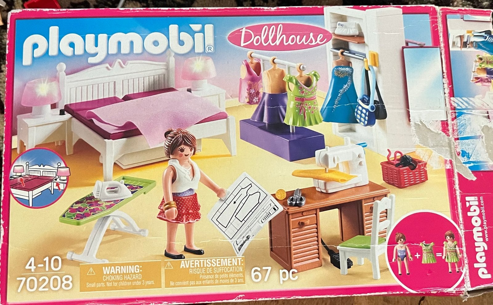 Playmobil Poppenhuis Slaapkamer & Naaiatelier Set, Ophalen of Verzenden, Gebruikt, Toebehoren