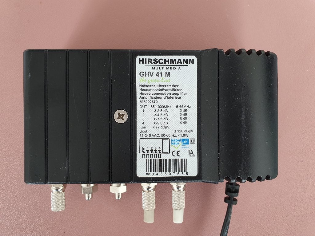 Hirschmann GHV-41M antenneversterker, Ophalen, Zo goed als nieuw