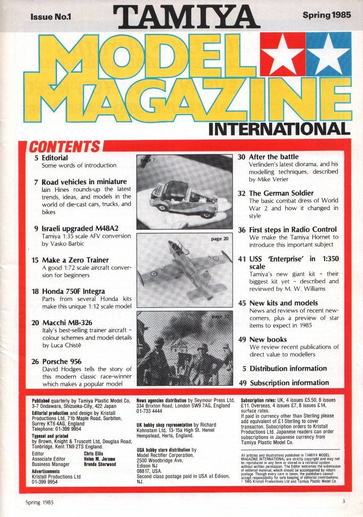 Tamiya Model Magazine International 1, Ophalen of Verzenden, Groter dan 1:32, Auto, Overige merken