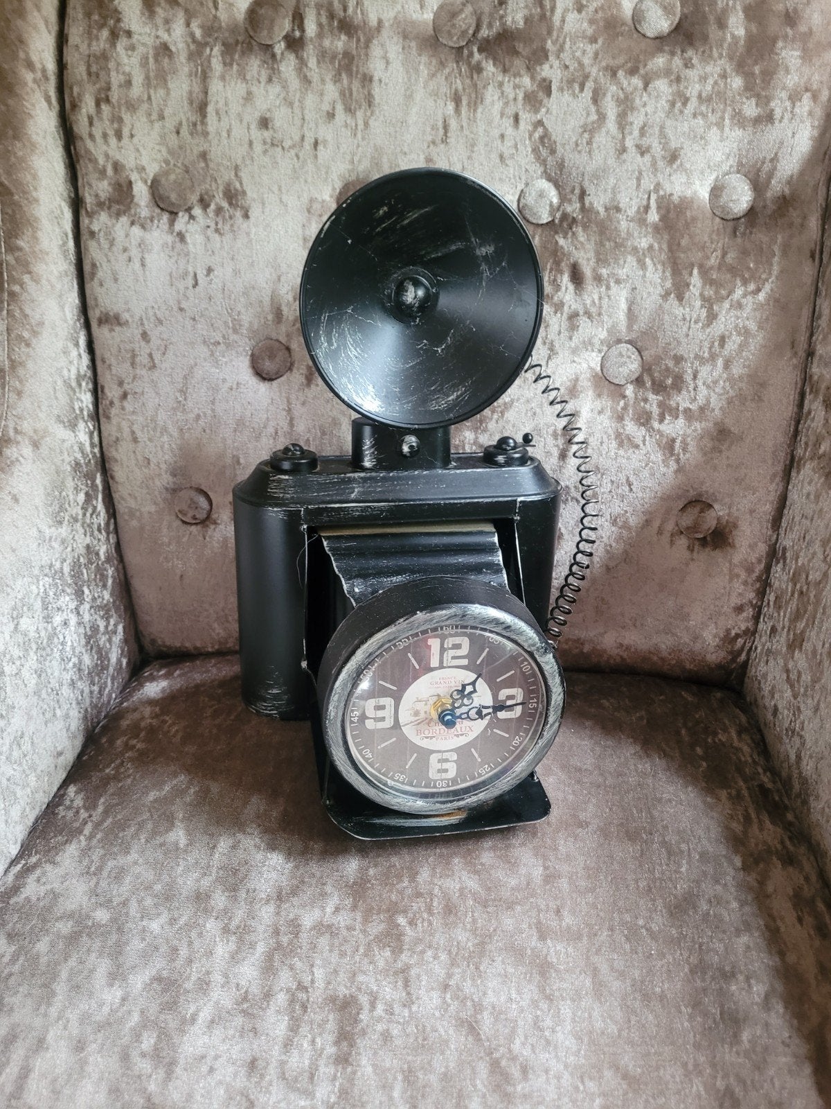 Vintage camera klokje, Huis en Inrichting, Ophalen, Gebruikt, Vintage, Analoog