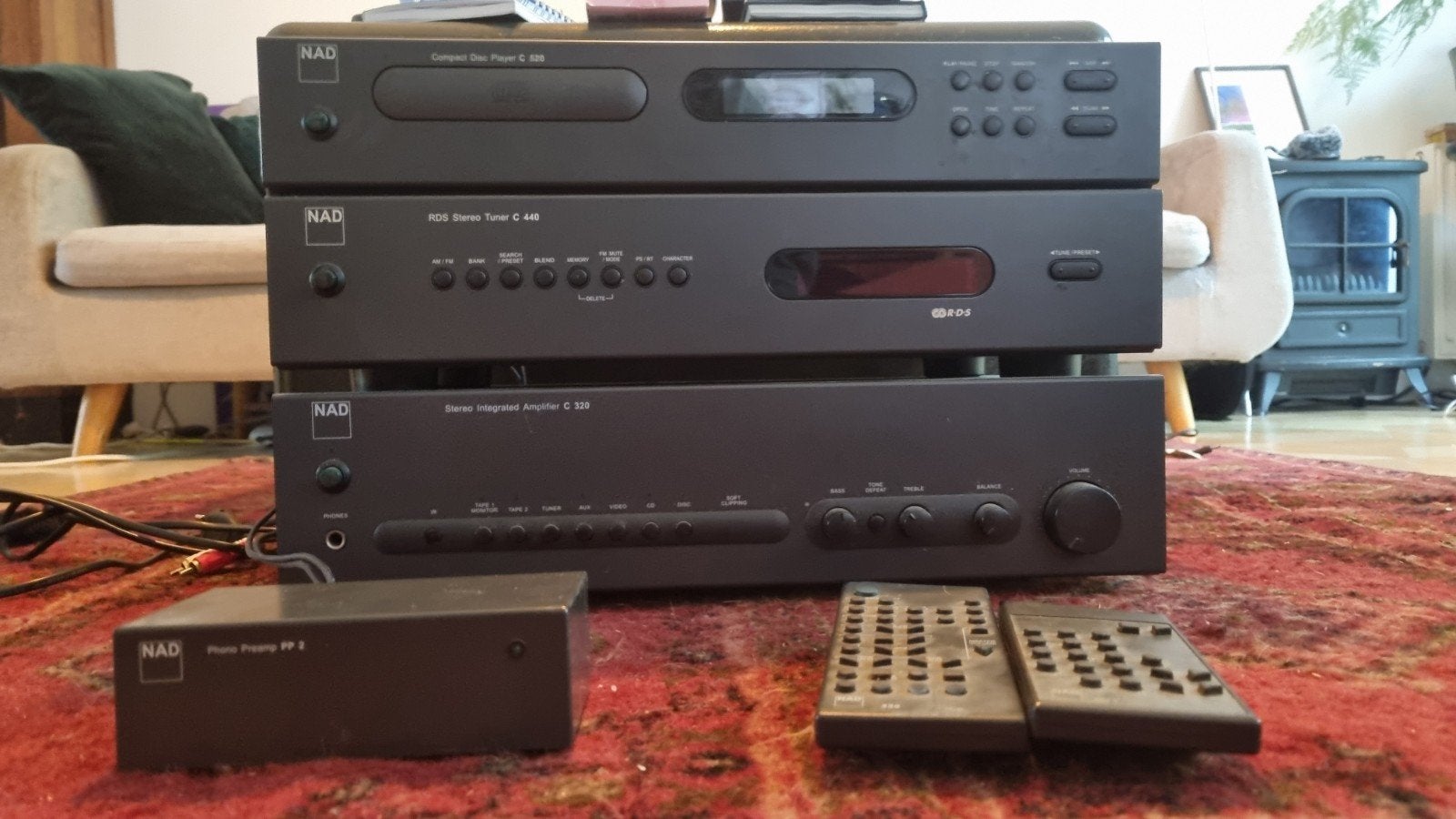 NAD Stereo Set:  CD speler, Tuner, Versterker, Phono pre amp, Gebruikt, 60 tot 120 watt, Stereo, Ophalen