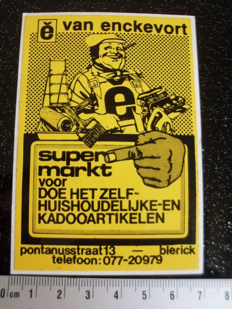 sticker van enckevort blerick venlo bouwmarkt doe het zelf, Verzenden, Zo goed als nieuw, Bedrijf of Vereniging