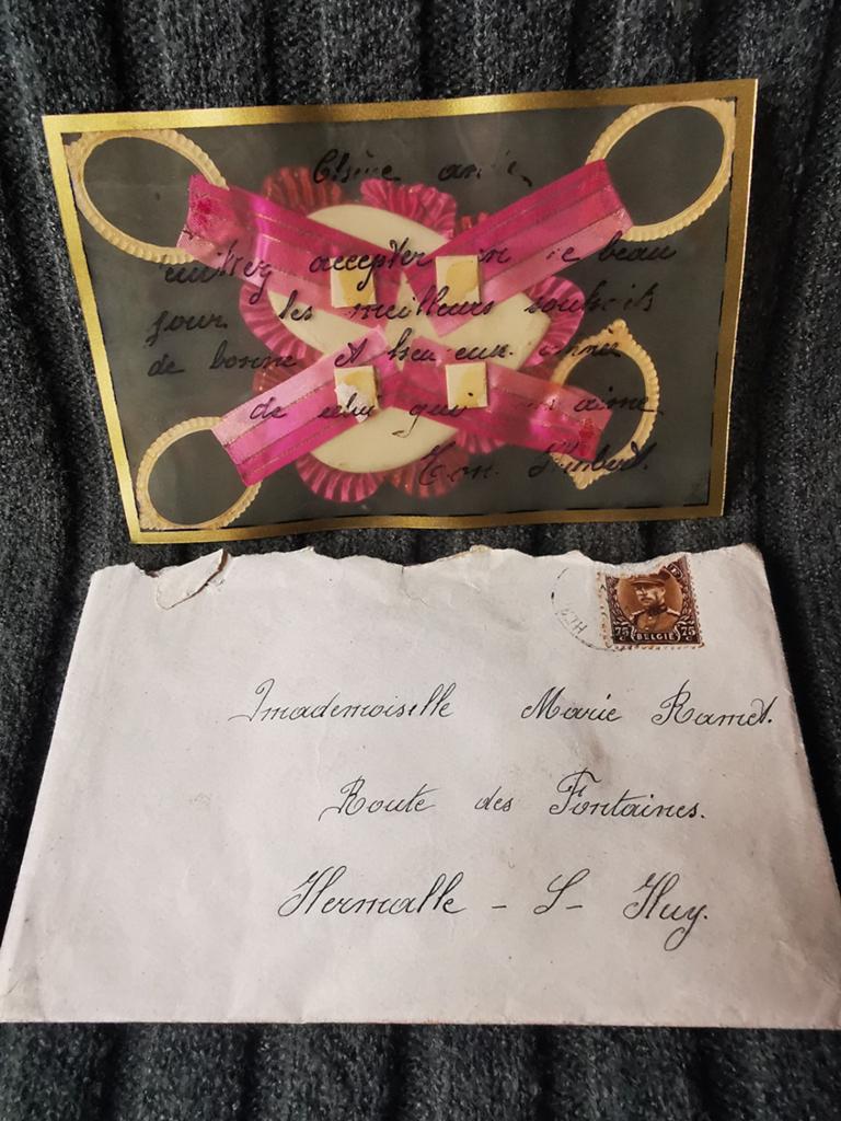 Antieke ansichtkaart uit België, 1930 handgemaakt Miekje, Ophalen of Verzenden
