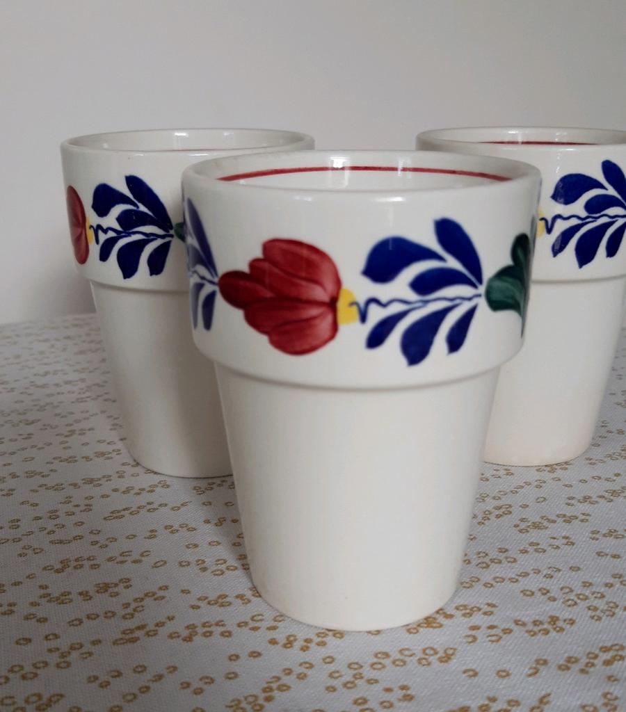 3 Boerenbont bekers van Boch, Ophalen of Verzenden