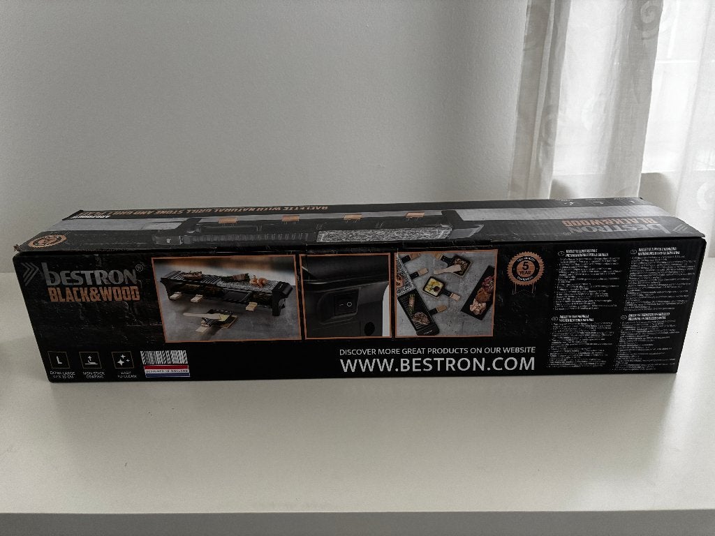 Bestron Black&Wood raclette grill, 4 personen, Ophalen of Verzenden, Nieuw, Tafelgrill