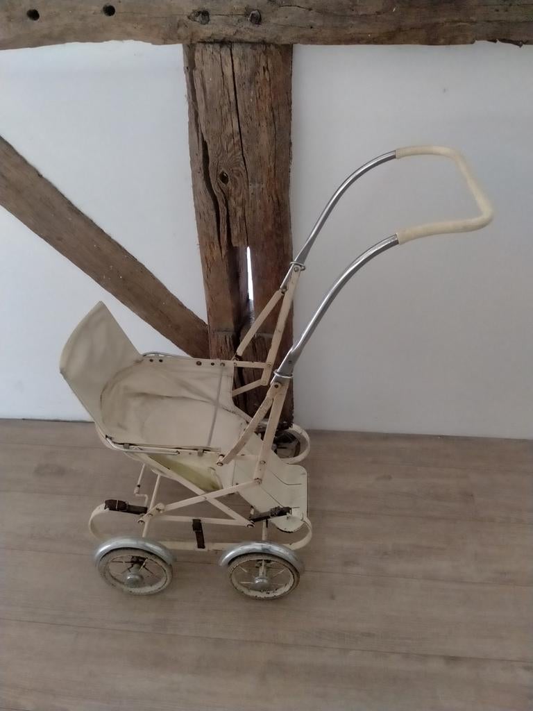Vintage Poppenwagen - Crèmekleurig, Ophalen of Verzenden, Gebruikt, Overige merken