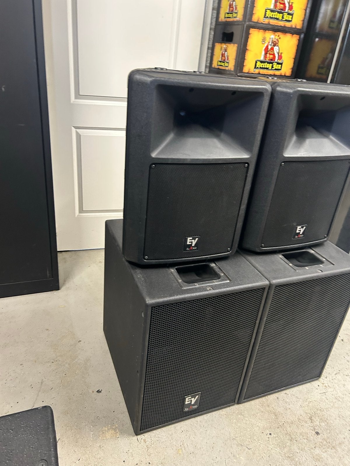 Electro-Voice SXA360 Topkasten en SBA760 Subwoofers, Gebruikt, Speakerset, Geschikt voor surround/home cinema, Ophalen
