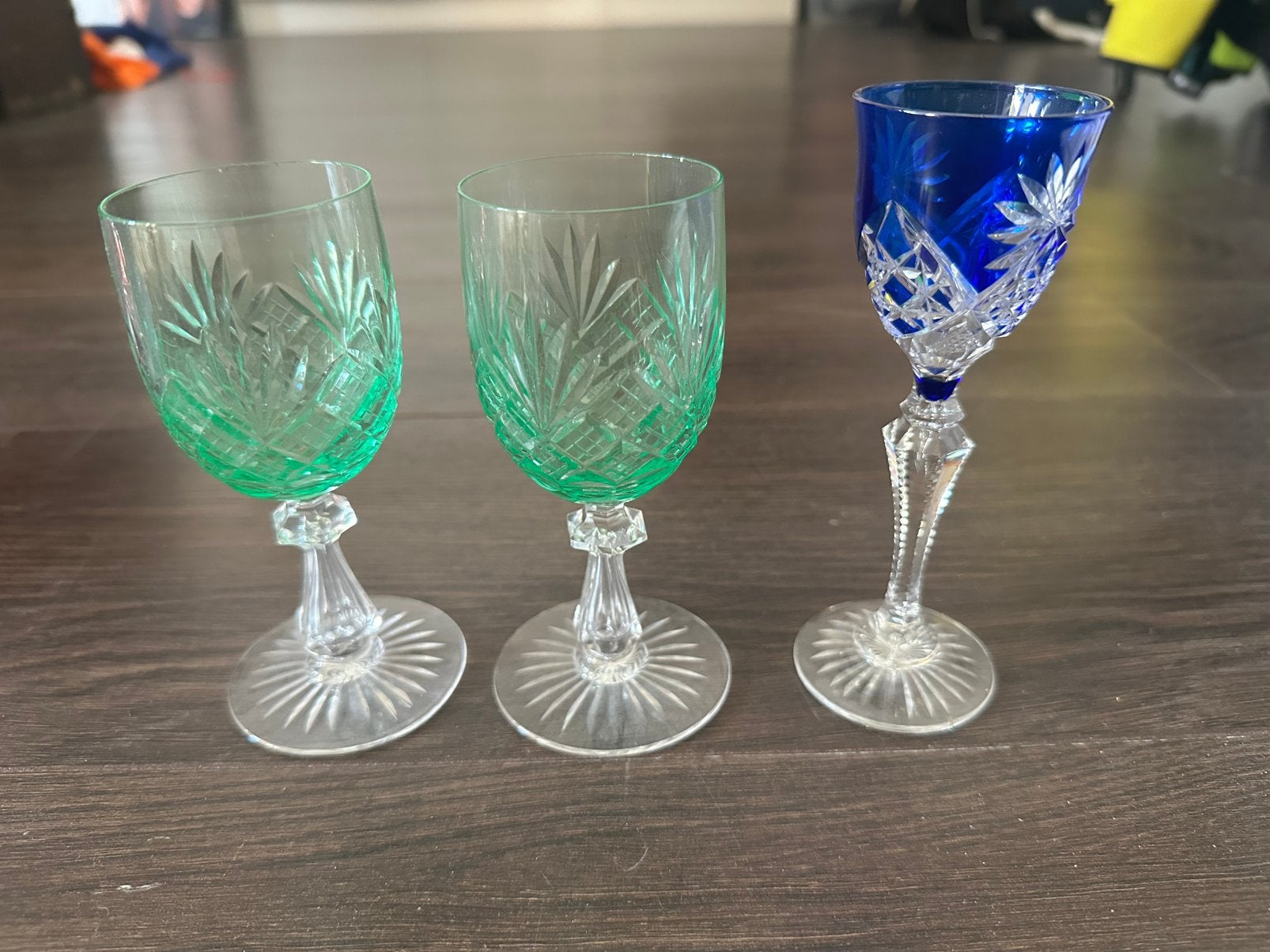 3 Prachtige antieke kristallen glazen, Ophalen of Verzenden