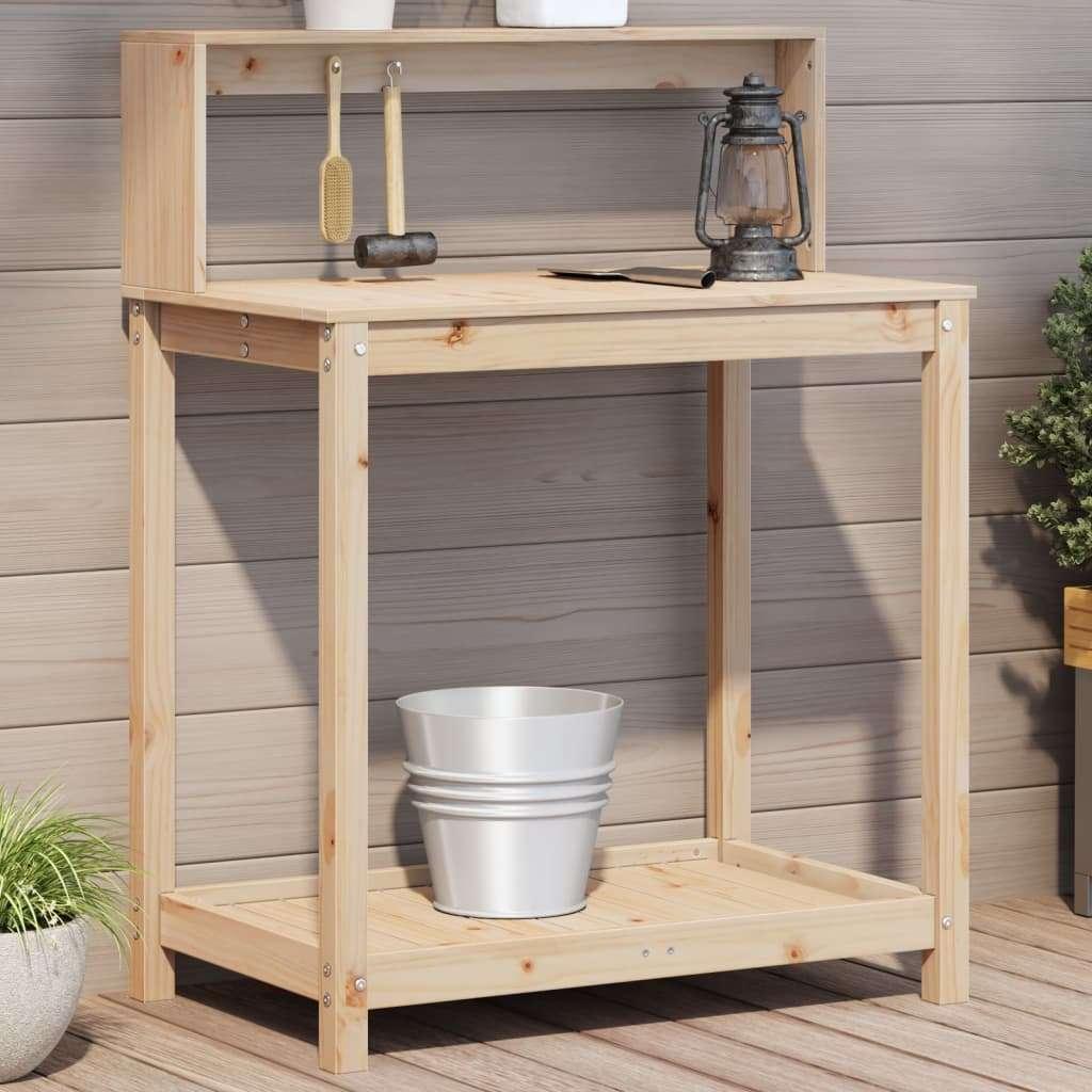 Oppottafel plantentafel + schappen grenenhout GRATIS BEZORGD, Verzenden, Nieuw, Nvt, 60 tot 100 cm