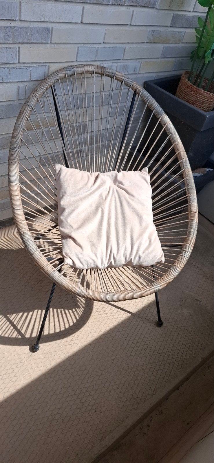 Acapulco terrasstoel grijs/beige, Tuin en Terras, Tuinstoelen, Ophalen, Gebruikt, Kunststof