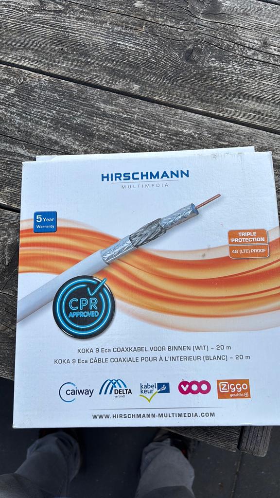 Hirschmann KOKA 9 Eca, Ophalen of Verzenden, Nieuw, Minder dan 2 meter, Coaxiale kabel