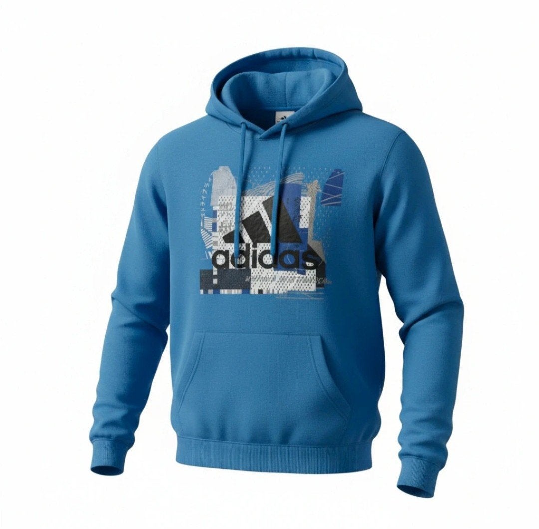 Adidas Hoodie Blauw met Grafische Print Maat S, Ophalen of Verzenden, Nieuw, Adidas