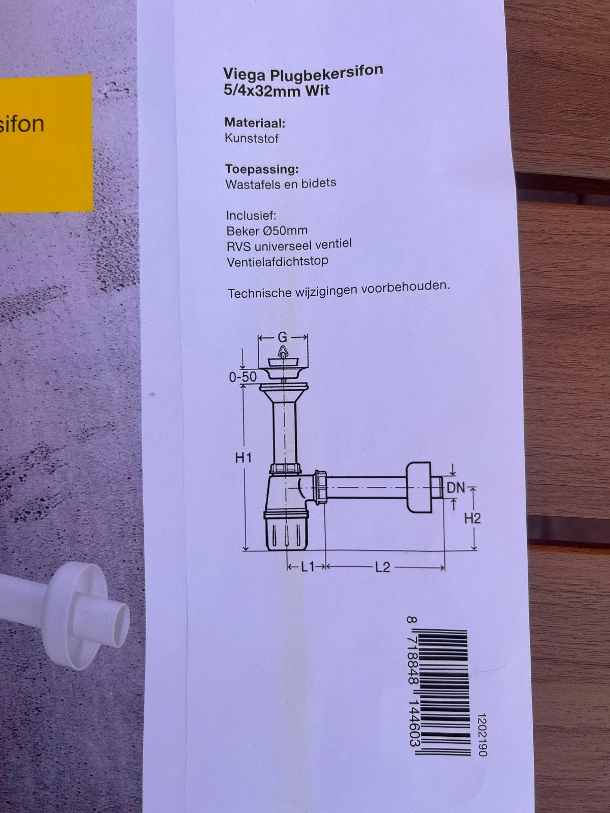 Viega Plugbekersifon 5/4x32mm Wit - Nieuw in verpakking, Ophalen of Verzenden, Nieuw, Overige typen