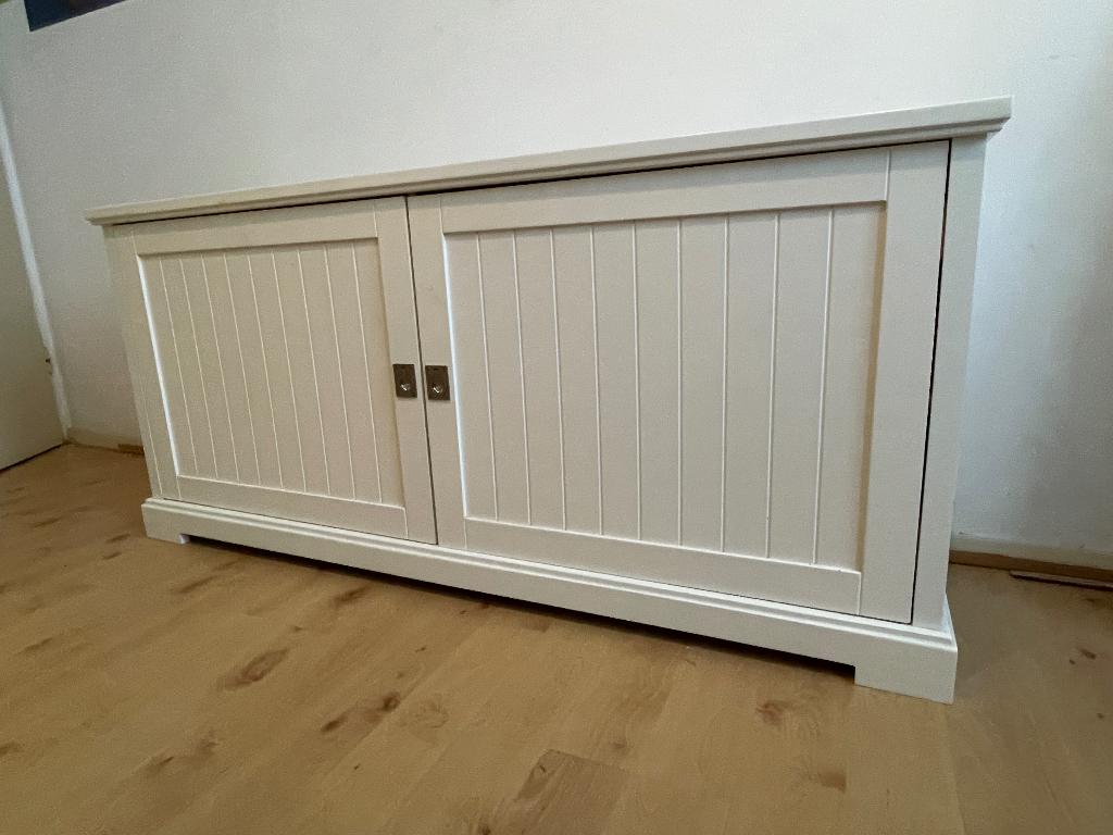 Lage, witte kast, Ophalen, Kunststof, Met deur(en), 100 tot 150 cm