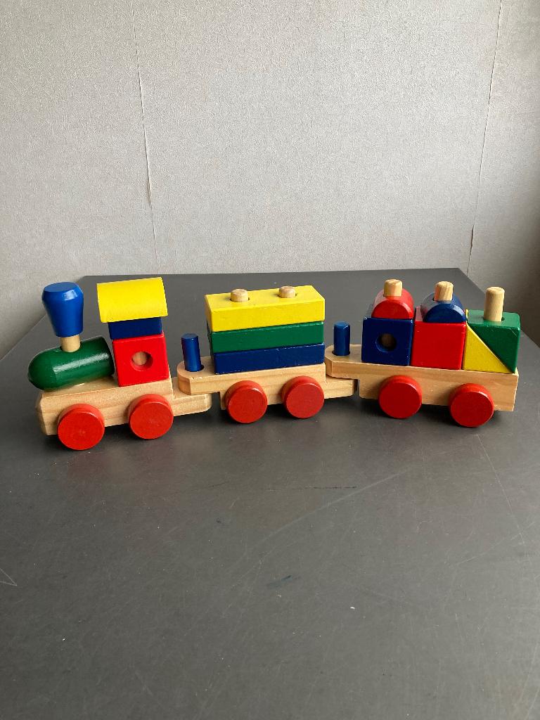 IKEA houten trein peuters/ kleuters vintage, Kinderen en Baby's, Speelgoed | Houten speelgoed, Ophalen of Verzenden, Zo goed als nieuw