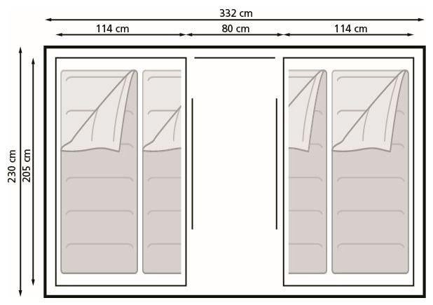 Eurotrail Santiago 120 Poly 2 persoons Vis-a-Vis tent Demo, Caravans en Kamperen, Tenten, Info@eurotrail.com, Eurotrail, Tot en met 2
