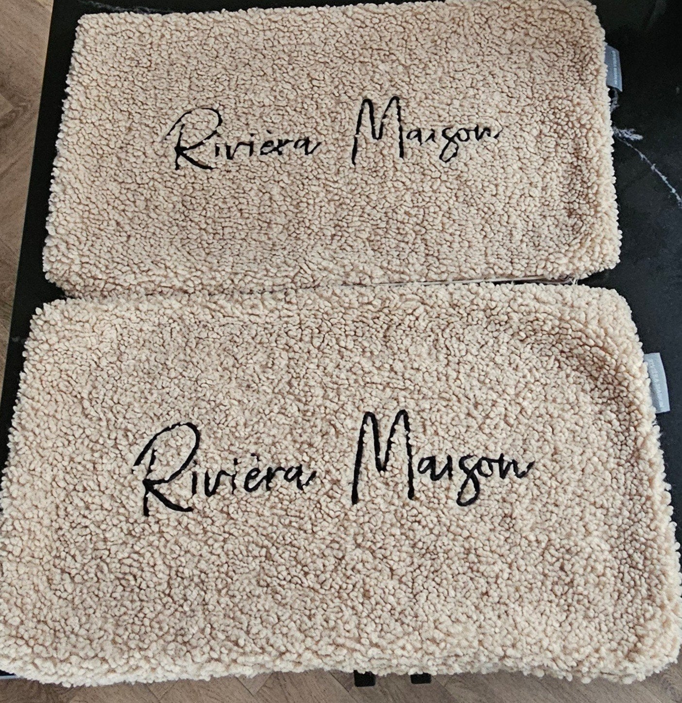 2 x kussensloop Riviera Maison teddy, Gebruikt, Bruin, Riviera Maison, Kussenhoes