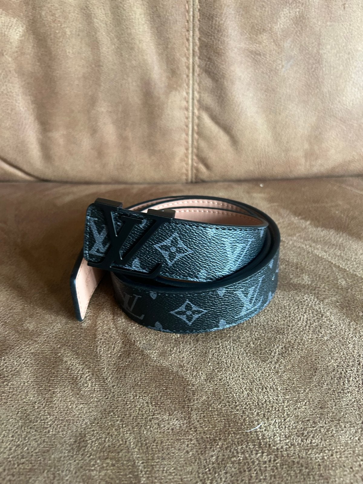 Louis Vuitton riem zwart met monogram, 3 tot 5 cm, 90 tot 100 cm, Heupriem, Ophalen of Verzenden