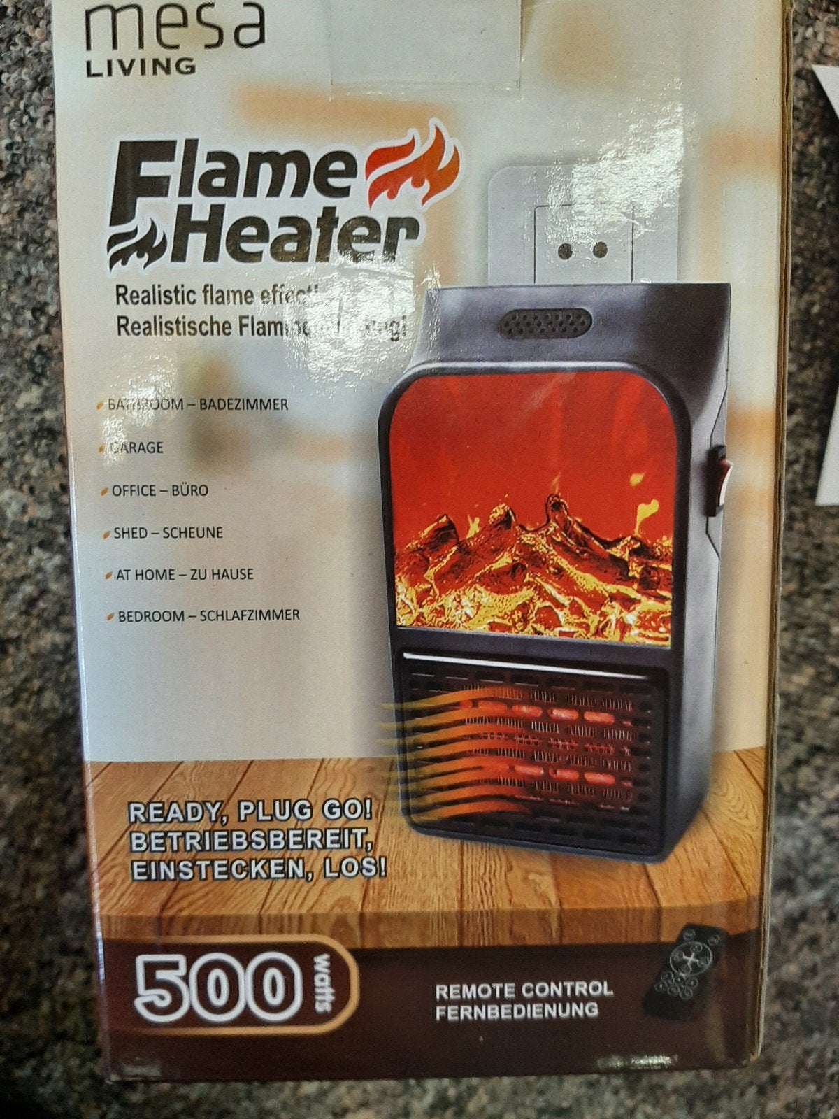 Flame Heater - 500W met afstandsbediening, 500 tot 800 watt, Minder dan 30 cm, Minder dan 60 cm, Ophalen of Verzenden