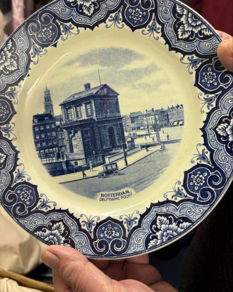 Set van 2 vintage Borden: Rotterdam Delftsche Poort & Watert, Ophalen of Verzenden